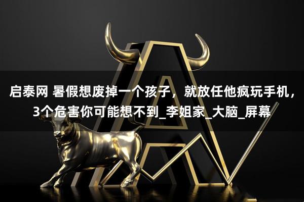 启泰网 暑假想废掉一个孩子，就放任他疯玩手机，3个危害你可能想不到_李姐家_大脑_屏幕
